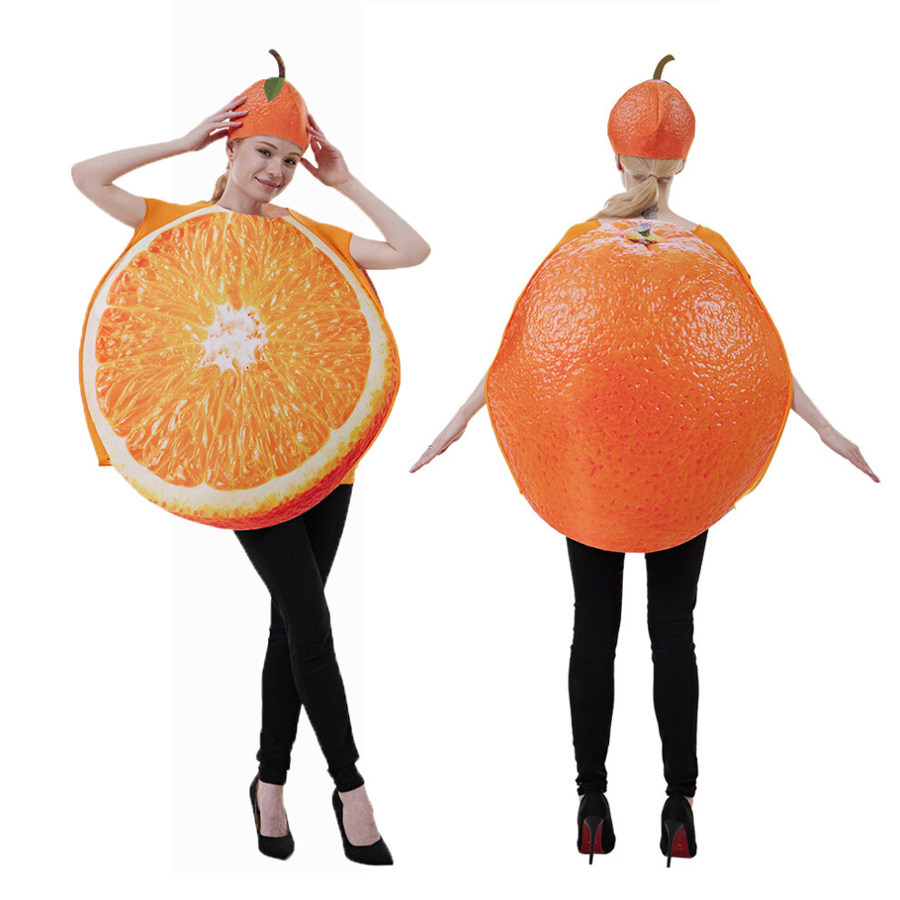 Photos - Fancy Dress  Umorden Unisex Adult Men Women Sliced Orange Costume Tunic Fruit Vegetable(Orange, One Size Fits Most)