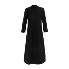 (Black, L) New Church Priest Trench Jacket Cassock Clergy Robe Preacher Men Liturgical