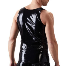 (black, x x L) Handmade Black Mens vest Fetish Exotic Latex Rubber Gummi Tank Tops Undershirt