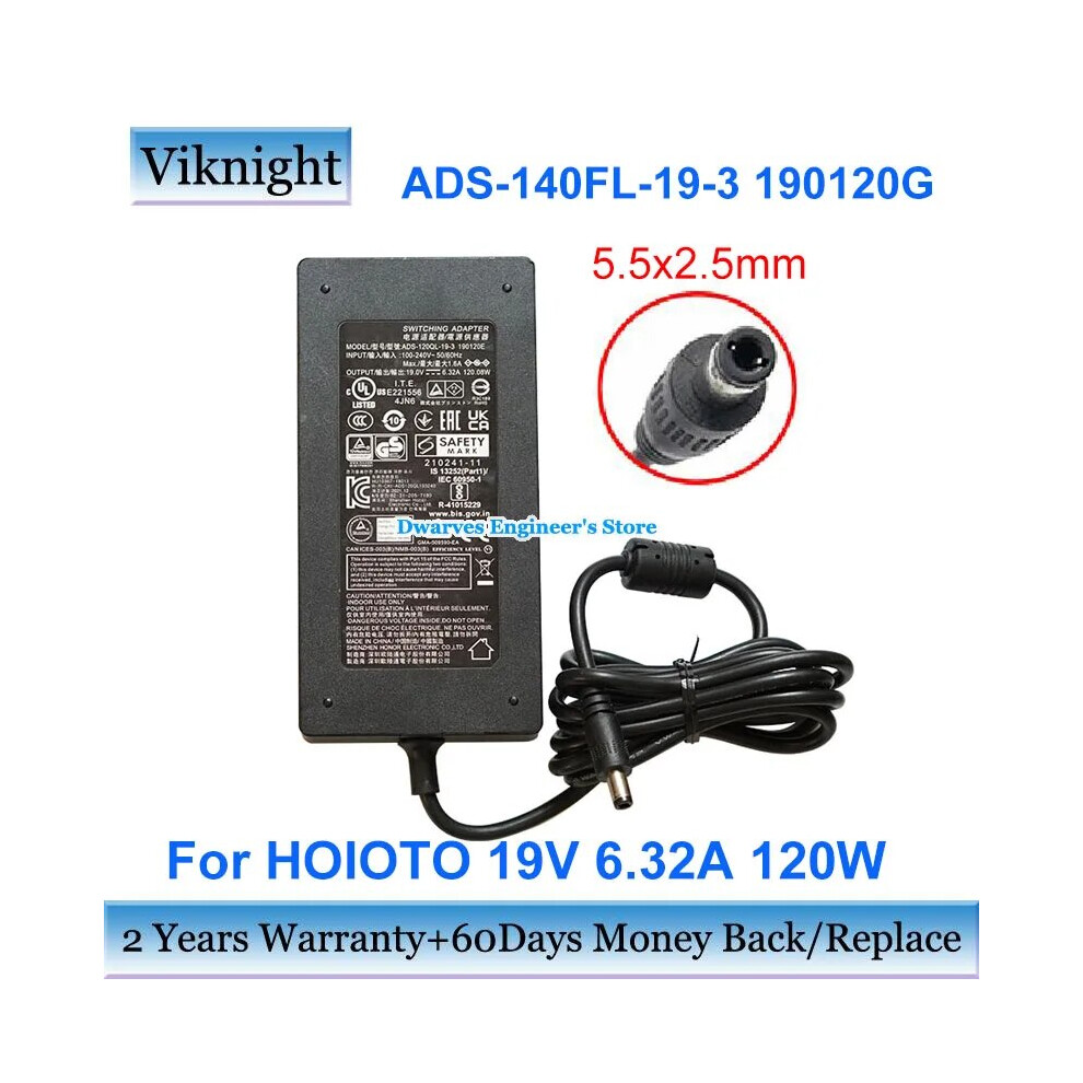(5.5X2.5mm) Genuine 19V 6.32A 120W Swithing Adapter Ads~120Bl~19~1 Ads~120Ql~19~3 9454952714231