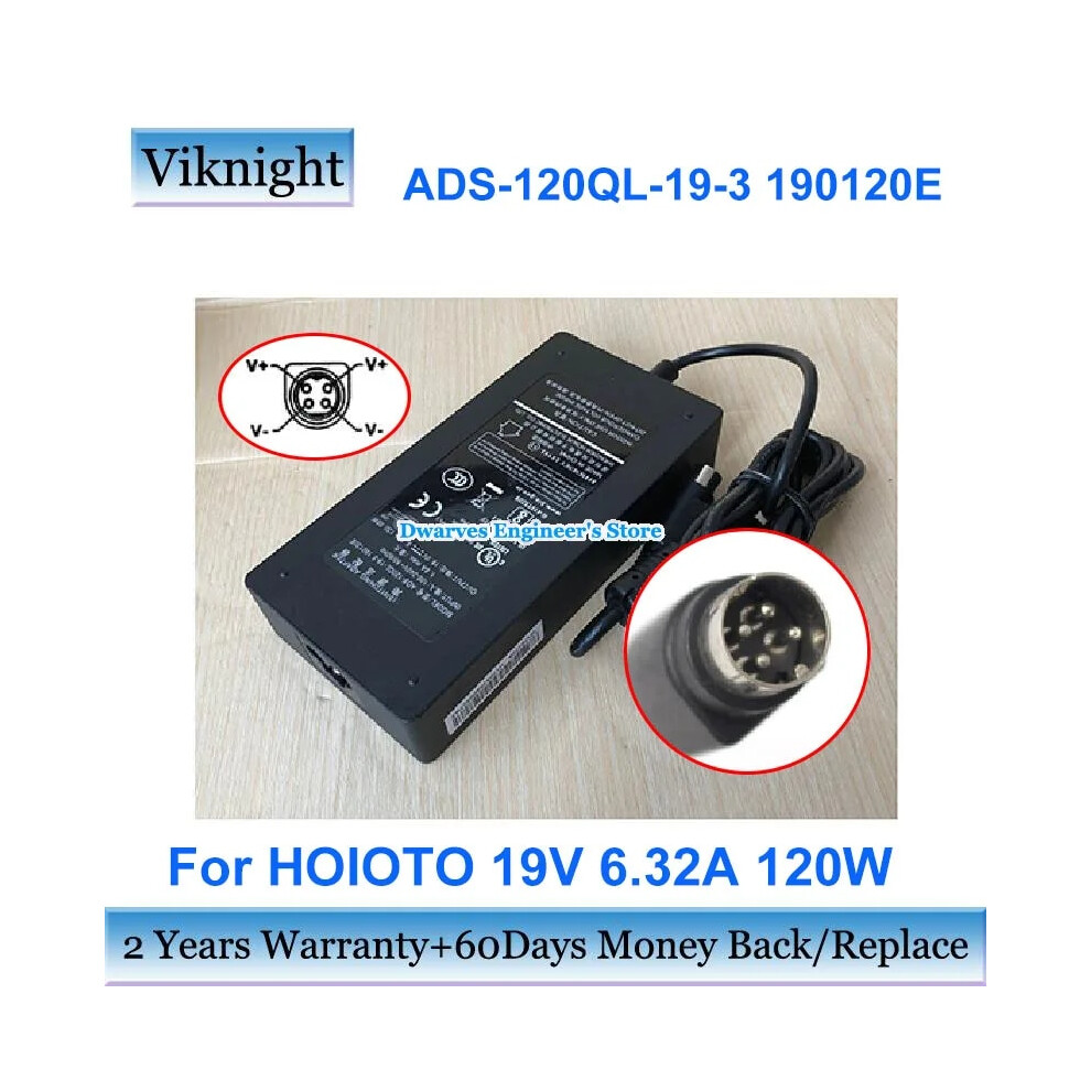 (4-Pin) Genuine 19V 6.32A 120W Swithing Adapter Ads~120Bl~19~1 Ads~120Ql~19~3 9454952714224