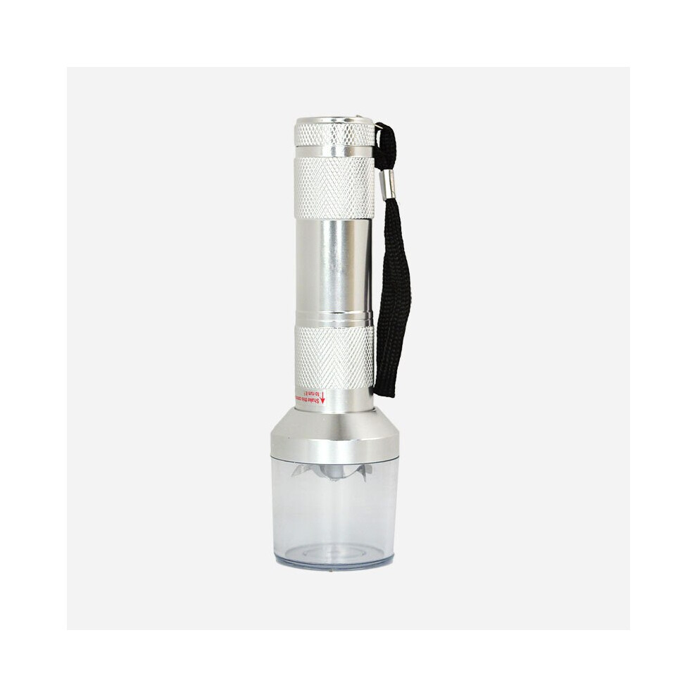 Aihontai Silver (Silver) Electric Torch Shape Grinder Crusher Crank Leaf Tobacco Smoke Spice Herb