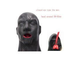 Hot 3D Man Latex Hood with 15CM Long Nose Tube Red Teeth Gag Rubber Mask
