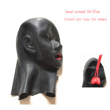 Seamless 3D Latex Hood Fetish Long Nose Tube Red Teeth Gag Rubber Mask