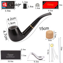 Set Ebony Smoking Pipe with Smoking Tool Men's Gadget With Gift Box Smoking