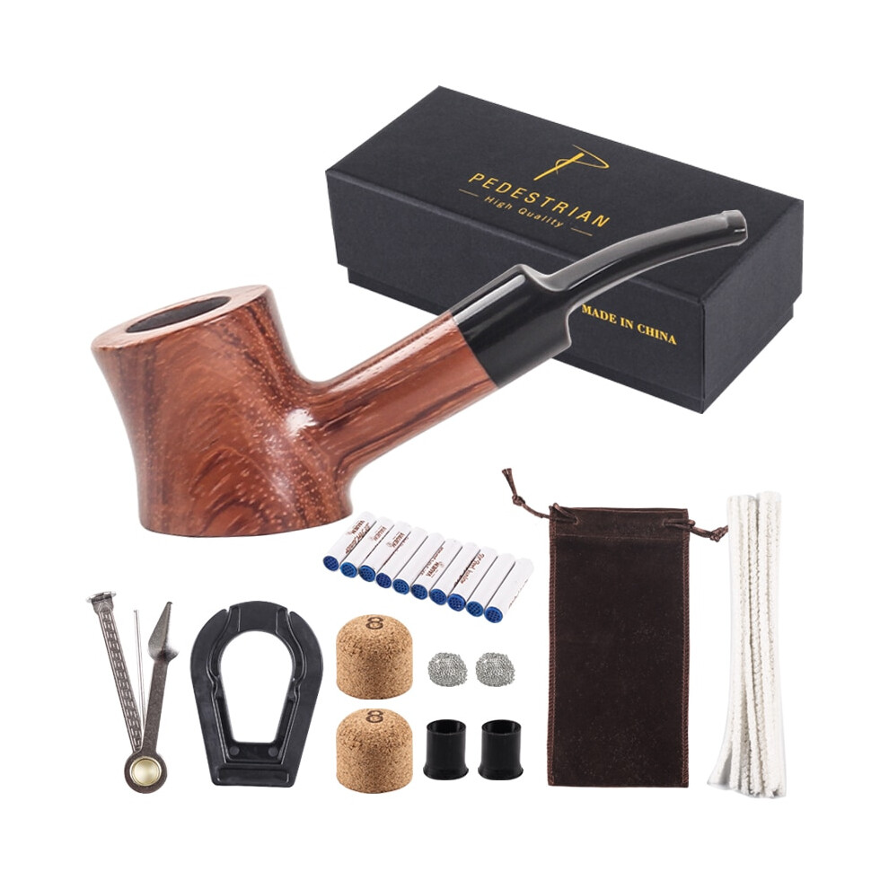 Aihontai Small Tobacco Pipe Set Rosewood Smoking Pipe With 3 In 1 Pipe Scraper