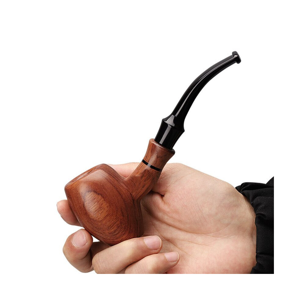 Aihontai 1Set Solid Wood Smoking Tobacco Pipes Bends Send Tobacco Pipe Cleaning