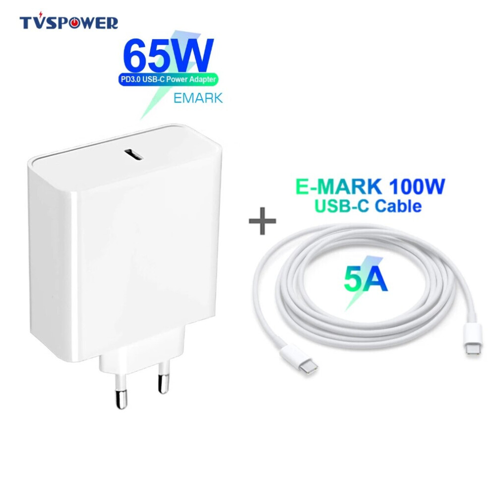 65W Pd Charger 20V 3.25A Usb~C Gan Fast Charging Power Adapter For Macbook 9454952709596