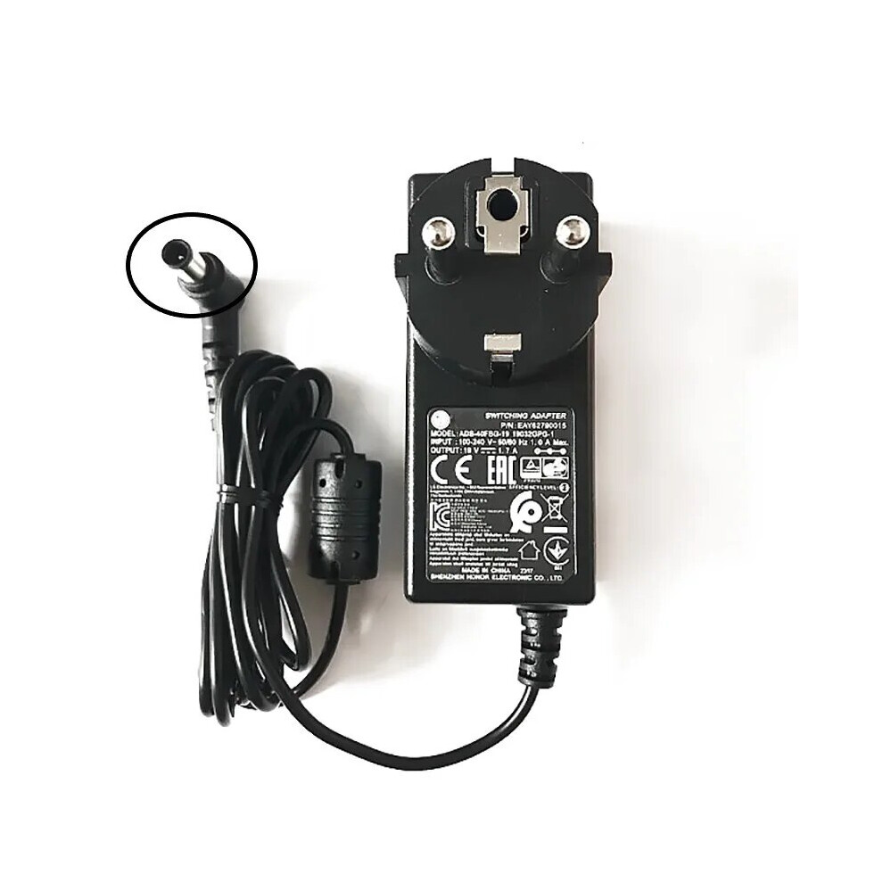 Eu Plug 19V 1.7A Ac Power Adapter Wall Charger For Lg Ads~40Fsg~19 19032Gpg~1 9454952712978