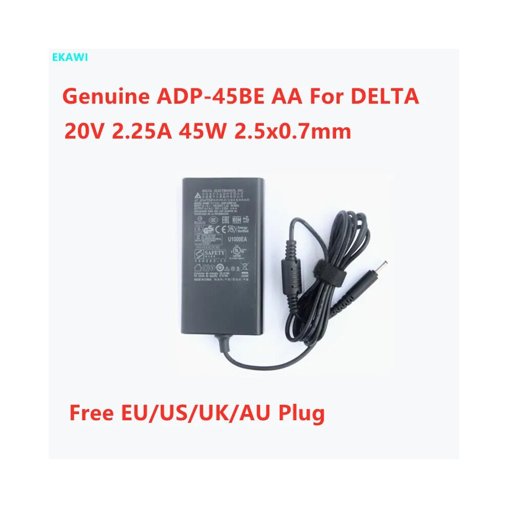 Genuine Delta Adp~45Be Aa 20V 2.25A 45W 2.5X0.7mm Ac Adapter For Ultrabook 9454952711162