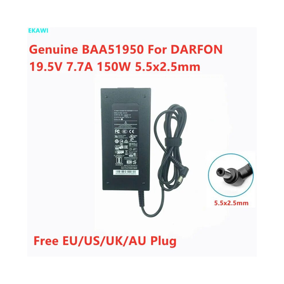Genuine Baa51950 19.5V 7.7A 150W 5.5X2.5mm Ac Adapter For Darfon Msi Laptop 9454952711407