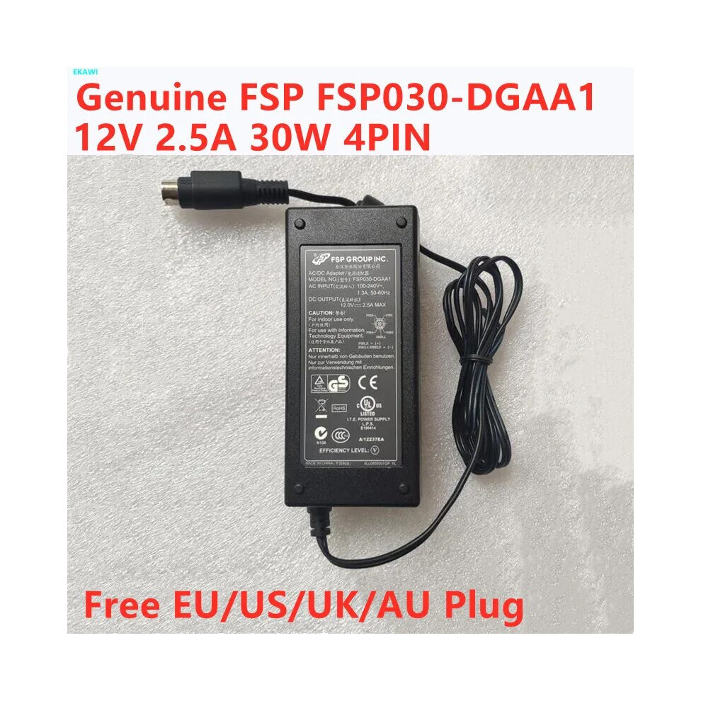 Genuine Fsp030~Dgaa1 12V 2.5A 30W 4Pin Ac Adapter For Abus Tvvr30003 Tvvr20001 9454952711544