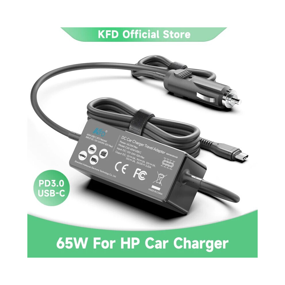 67W 65W 60W 45W 30W 20W For Hp Laptop Car Charger Typec Usb~C Pd3.0 Quick 9454952720447