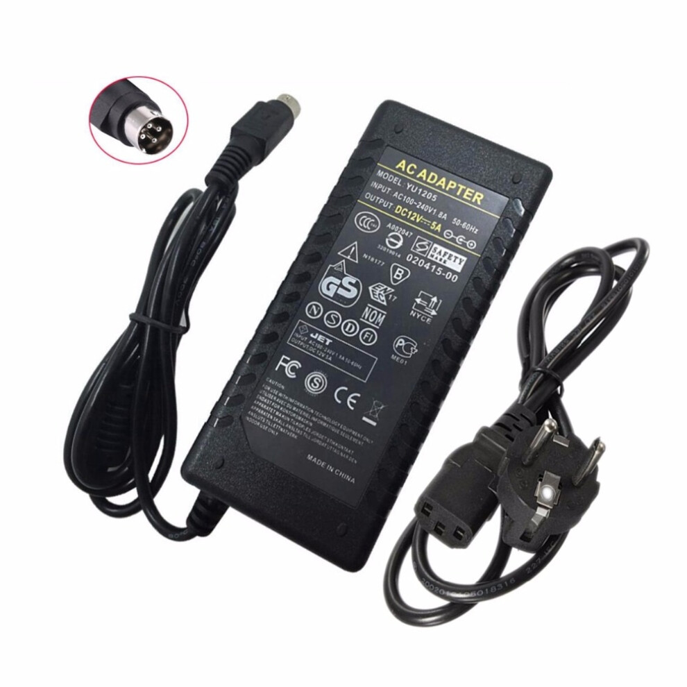 12V5a Switching Power Supply 4 Pin 60W Ac Dc Converter Adapter 4~Pin For 9454952726289