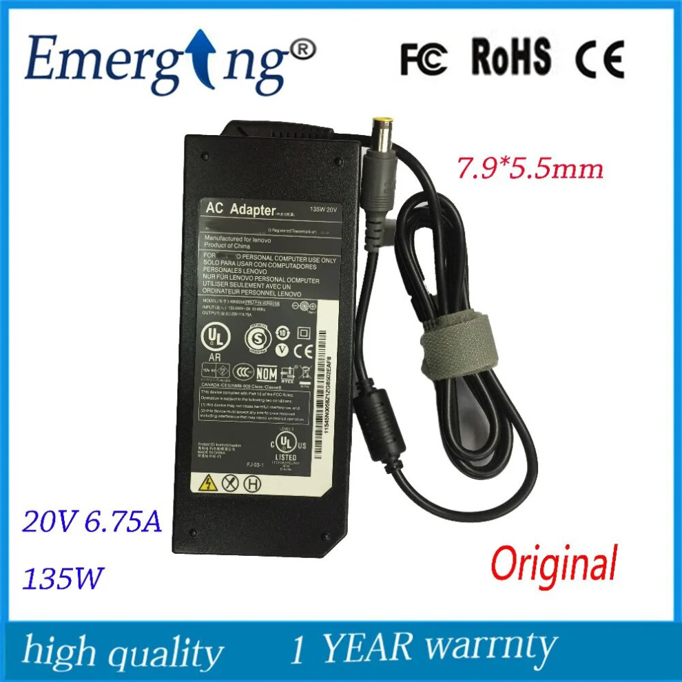 20V 6.75A 7.9*5.5Mm 135W Original Ac Adapter For Lenovo Thinkpad W510 9454952727392