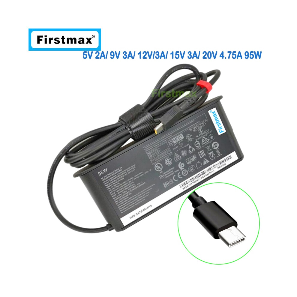 95W Type~C Charger 20V 4.75A For Lenovo Ideapad 5 Pro~16Ach6 Thinkbook 9454952727835