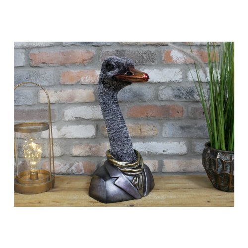 Stunning Large Textured EMU Bust Figurine Ornament | Silver & Grey 1