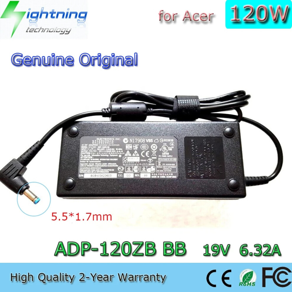 Genuine Original 120W 19V 6.32A 5.5*1.7Mm Adp~120Zb Bb Laptop Adapter 9454952712398