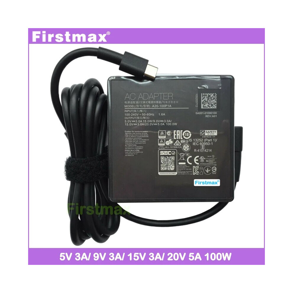 A20~100P1a 100W Ac Adapter 20V 5A Usb~C Type C Laptop Charger For Asus 9454952716877