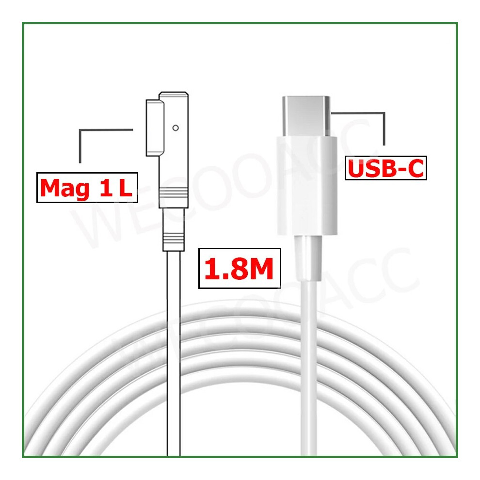Usb C Type C To T~Tip L~Tip Magsaf* 1 2 45W 60W 85W Power Adapter Cable 9454952733089