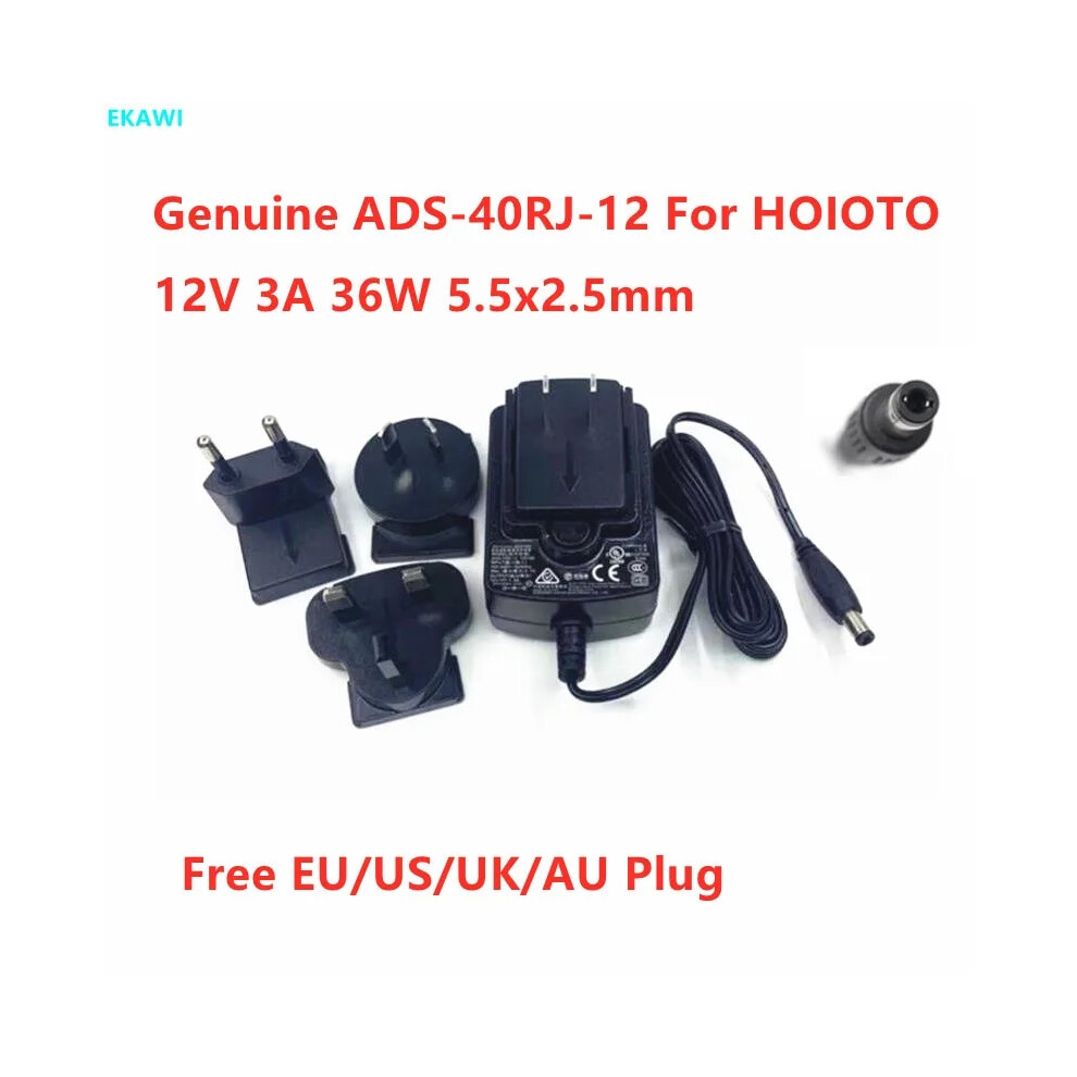 Genuine Hoioto Ads~40Rj~12 12036E 12V 3A 36W 5.5X2.5mm Ac Switching Adapter 9454952711315