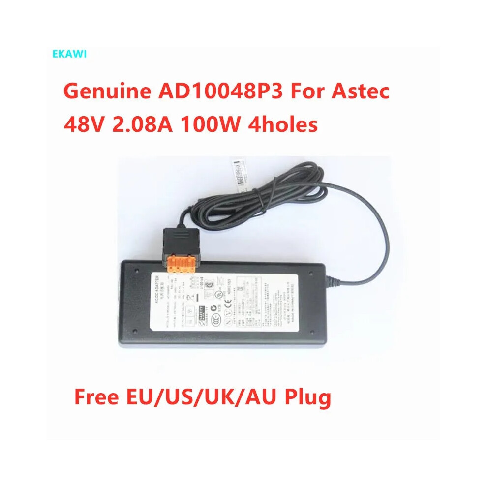 Genuine Ad10048p3 48V 2.08A 100W 4Holes 1704H2004k02l Ac Adapter For Astec~ 9454952710882