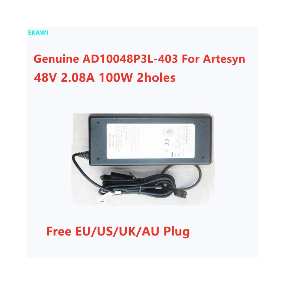 Genuine Ad10048p3l~403 48V 2.08A 100W 2Holes Ac Adapter For Artesyn~ Poe 9454952710905