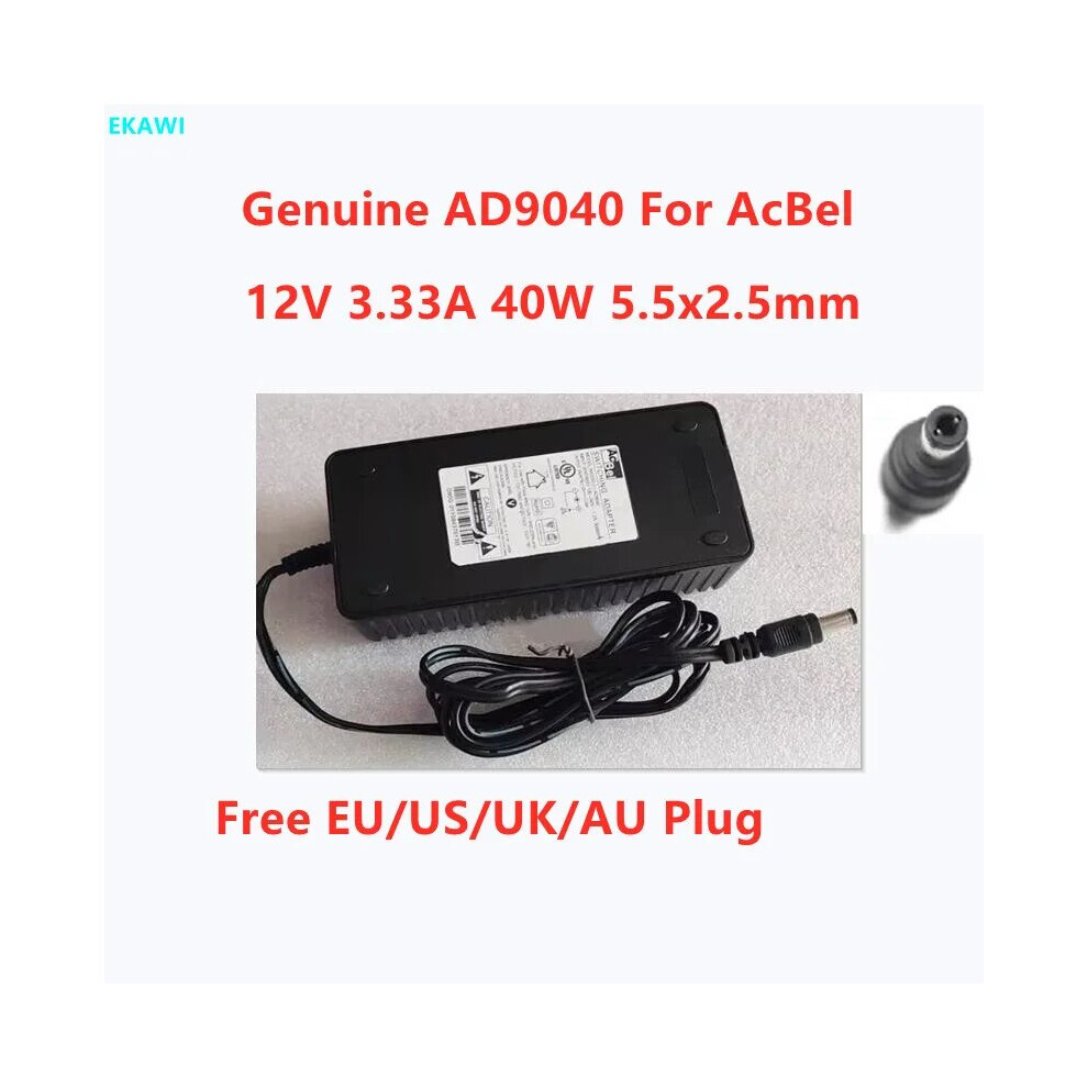 Genuine Acbel Ad9040 12V 3.33A 40W 5.5X2.5mm Ac Adapter For Power Supply 9454952710943