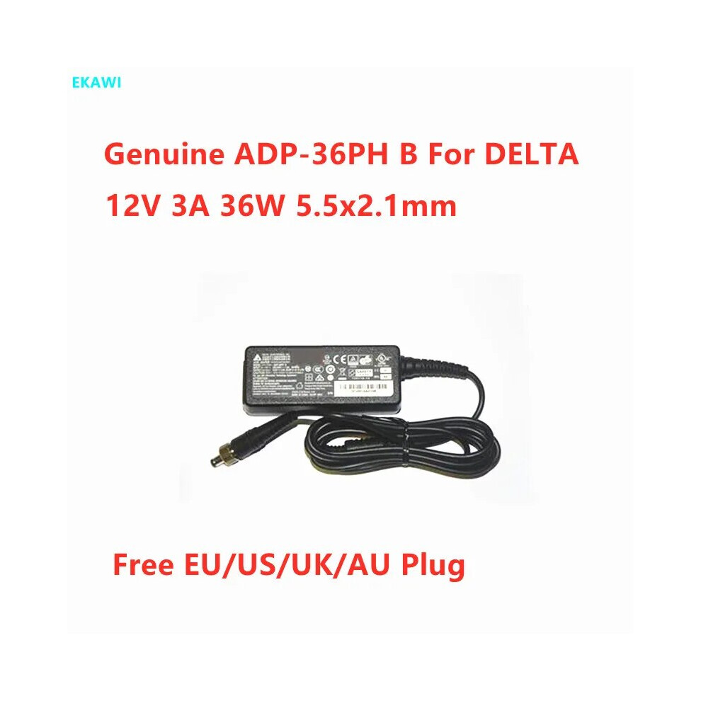 Genuine Delta Adp~36Ph B 12V 3A 36W 5.5X2.1mm Ac Adapter For Power Supply 9454952711131