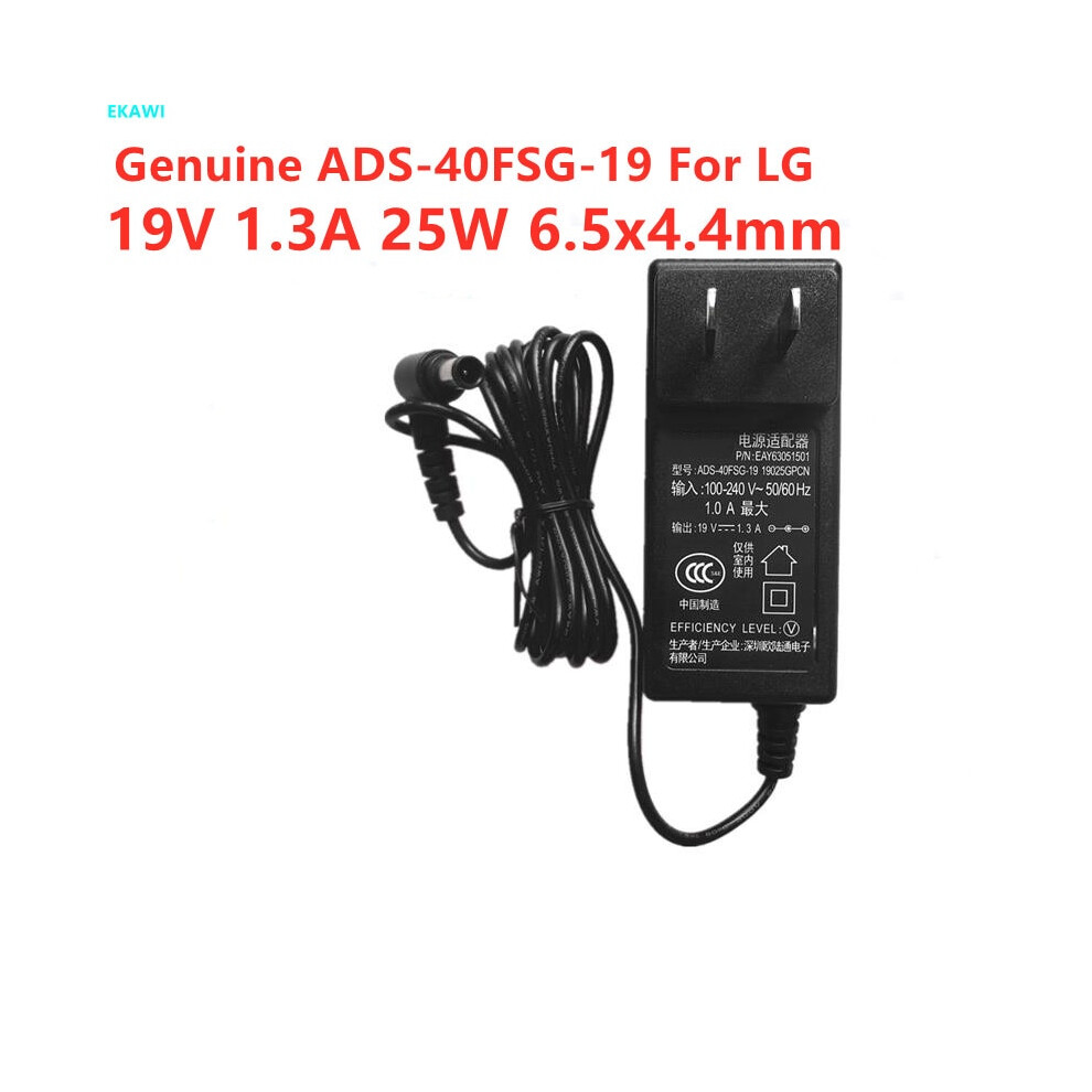 Genuine Ads~40Fsg~19 19V 1.3A 25W 6.5X4.4mm Ac Power Supply Adapter Charger 9454952711285