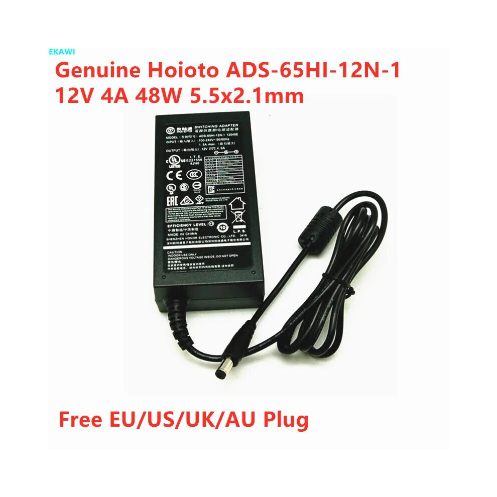 Genuine Hoioto Ads~65Hi~12N~1 12048E 12V 4A 48W 5.5X2.1mm Ac Switching 9454952711360