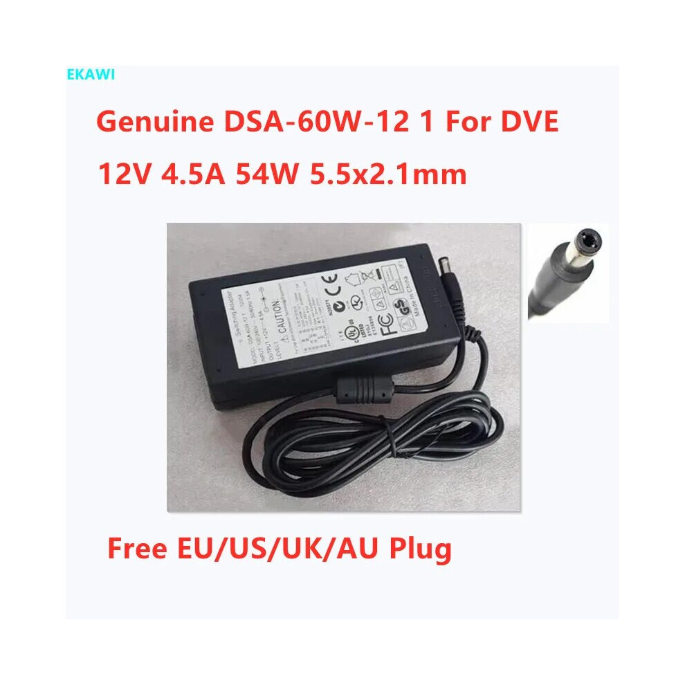 Genuine Dsa~60W~12 1 12054 12V 4.5A 54W 5.5X2.1mm Ac Switching Adapter 9454952711483