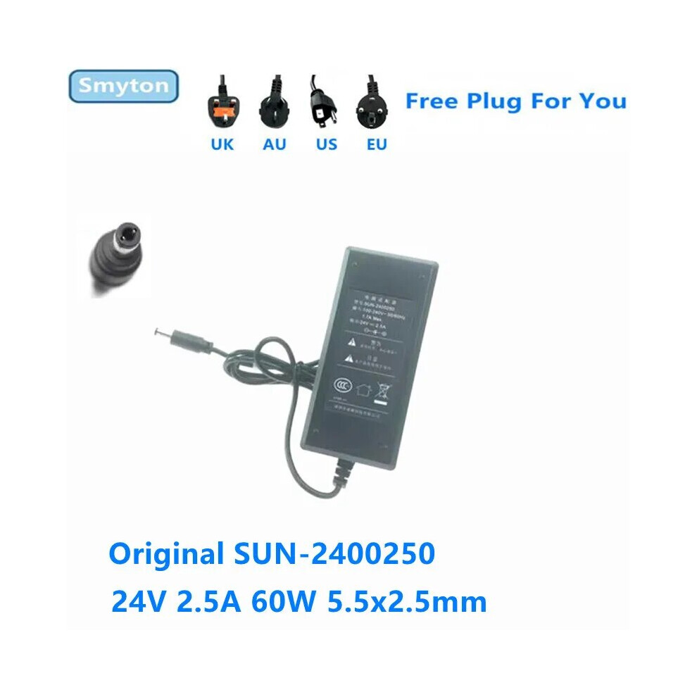 Original Ac Adapter Charger For Soy 24V 2.5A 2A 60W 5.5X2.5mm Sun~2400250 9454952712190