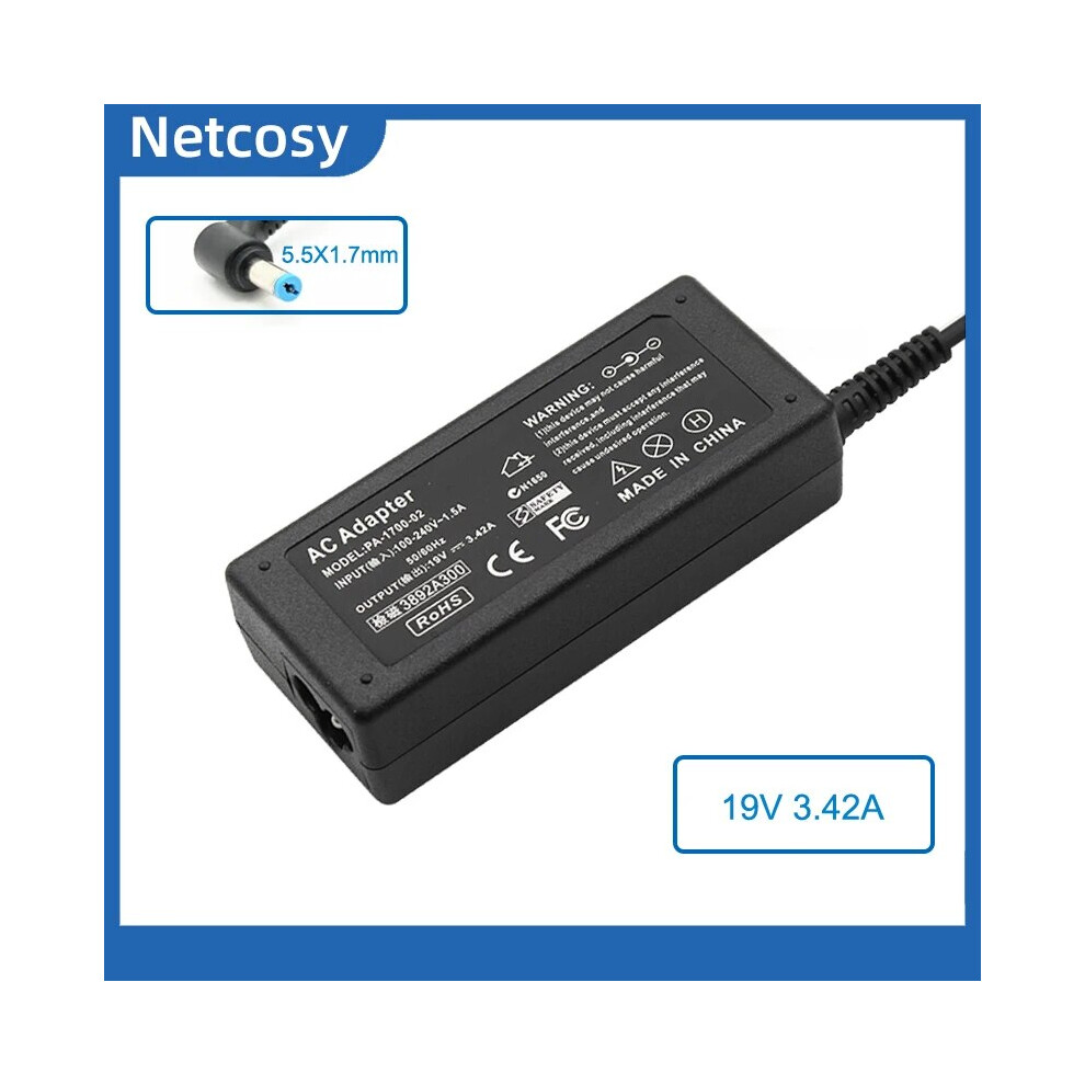 19V 3.42A 65W 5.5X1.7mm Ac Adapter Charger For Gateway Ne51b10u Ne51b10u 9454952713036