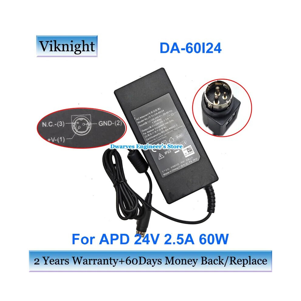 Genuine 24V 2.5A 60W Da~60I24 Ac Power Adapter Da~60L24 Laptop Charger 9454952714262