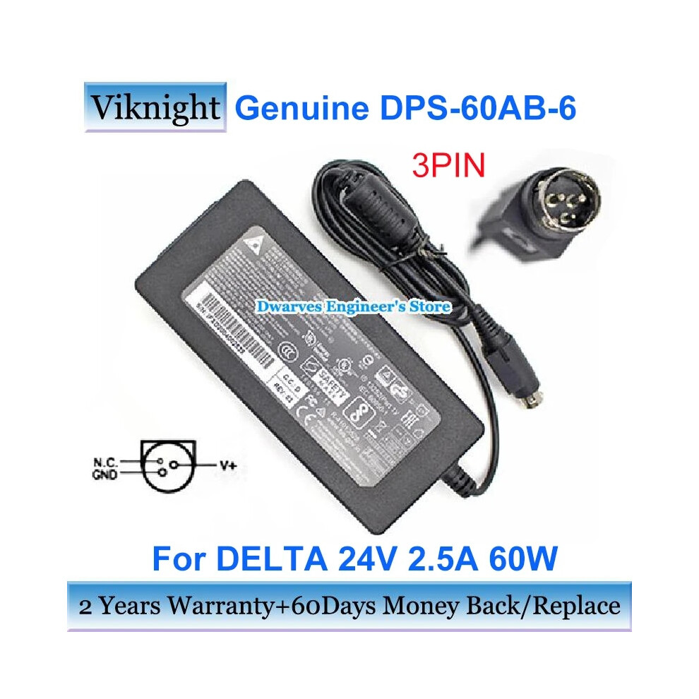 Genuine Delta Dps~60Ab~6 24V 2.5A Ac Adapter Charger 60W For Delta Ka02951~0170 9454952714583