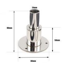 22mm 24mm Stainless Steel Thru Hull Exhaust Fitting Tube Pipe Socket Hardware