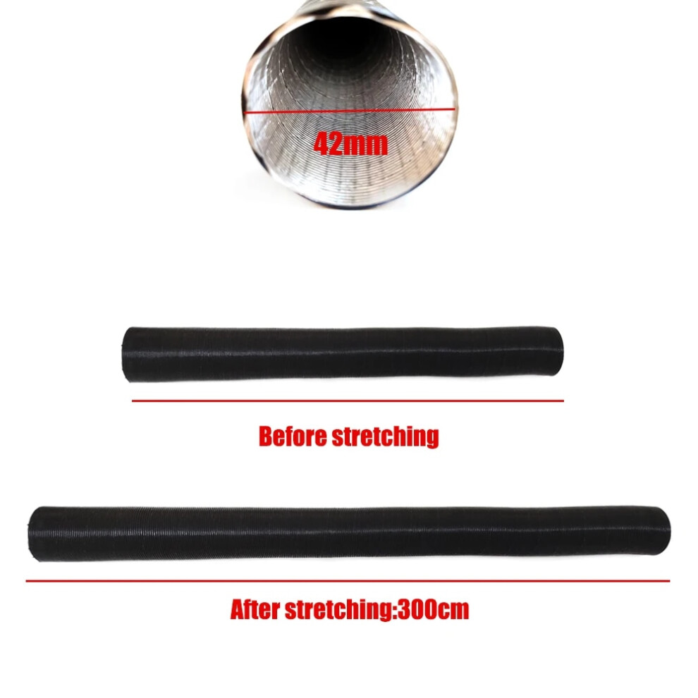 300Cm Air Diesel Parking Heater Duct Ducting Pipe Hose Conditioner Black 9136637129096