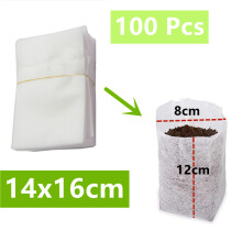 100Pcs Nursery Plant Growing Kits Bags Biodegradable Non-Woven Plant Nursery
