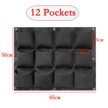Black Plant Growing Kits Bag Planter Outdoor Vertical Wall Hanging ing