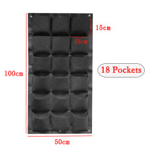 Black Plant Growing Kits Bag Planter Outdoor Vertical Wall Hanging ing
