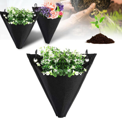 Vertical Hanging Plant Growing Kits Garden Bag Triangular Planter Flower 2