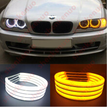 BW 131mm x4 Cotton car light White Amber Angel Eye Halo Ring DRL for BMW