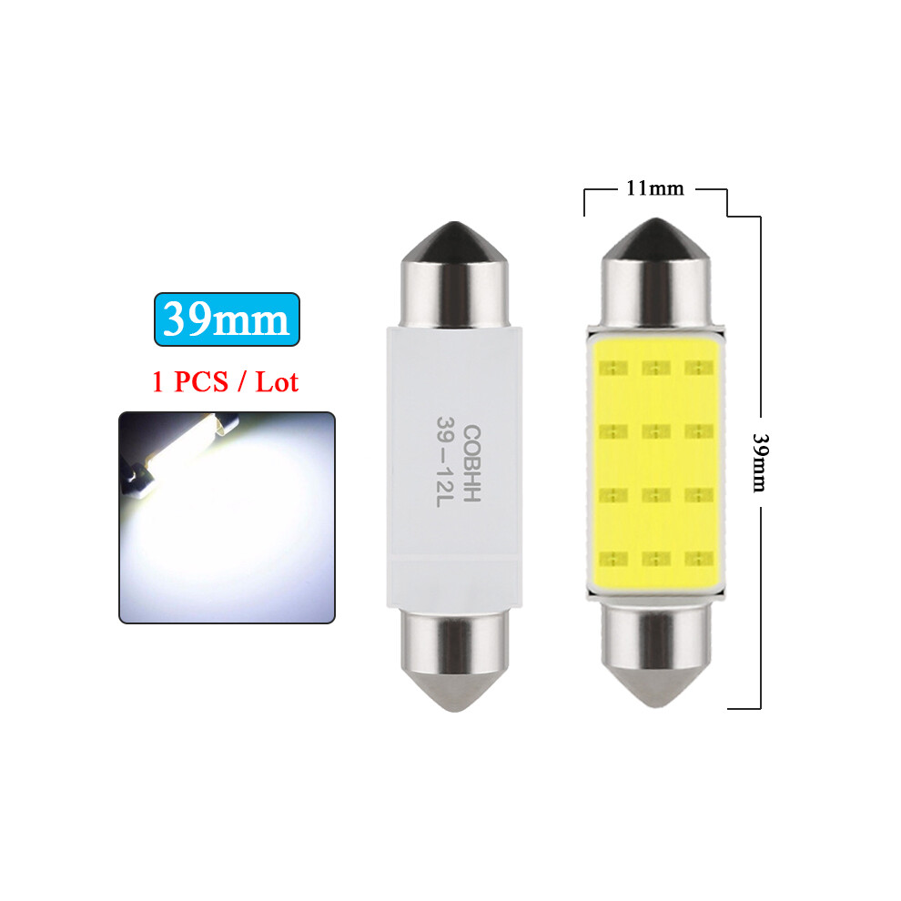 1 Pcs C10w Festoon 31Mm 36Mm 39Mm 41Mm C5w Led Bulb Cob 12V 7000K White 9158106947338