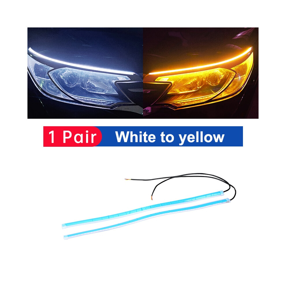 2Pcs Led Drl Daytime Running Car Flexible Waterproof Strip Auto Light 9158106951137