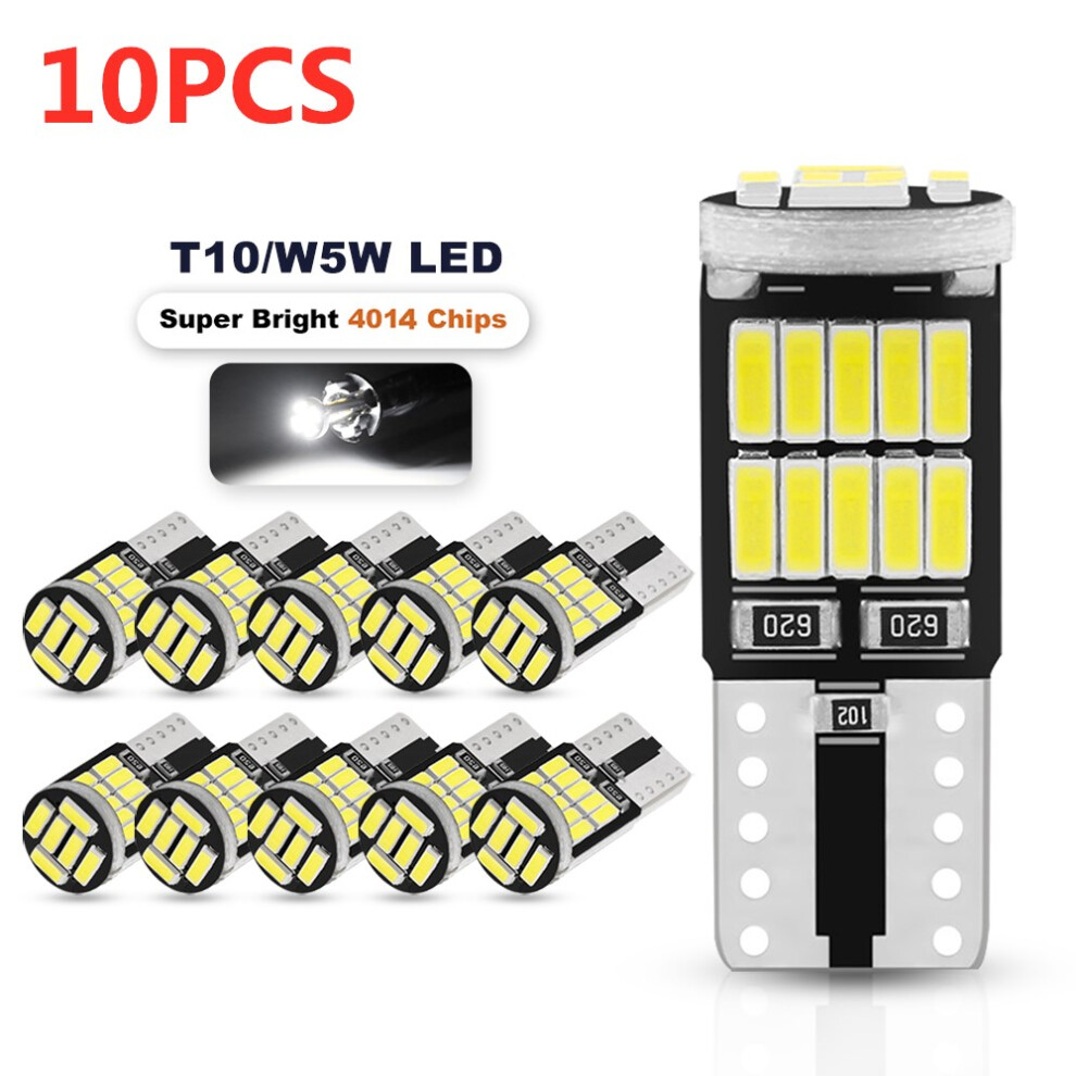 10/2Pcs W5w T10 Led Bulbs Canbus 4014 Smd 6000K 168 194 Led 5W5 Interior 9158106960900