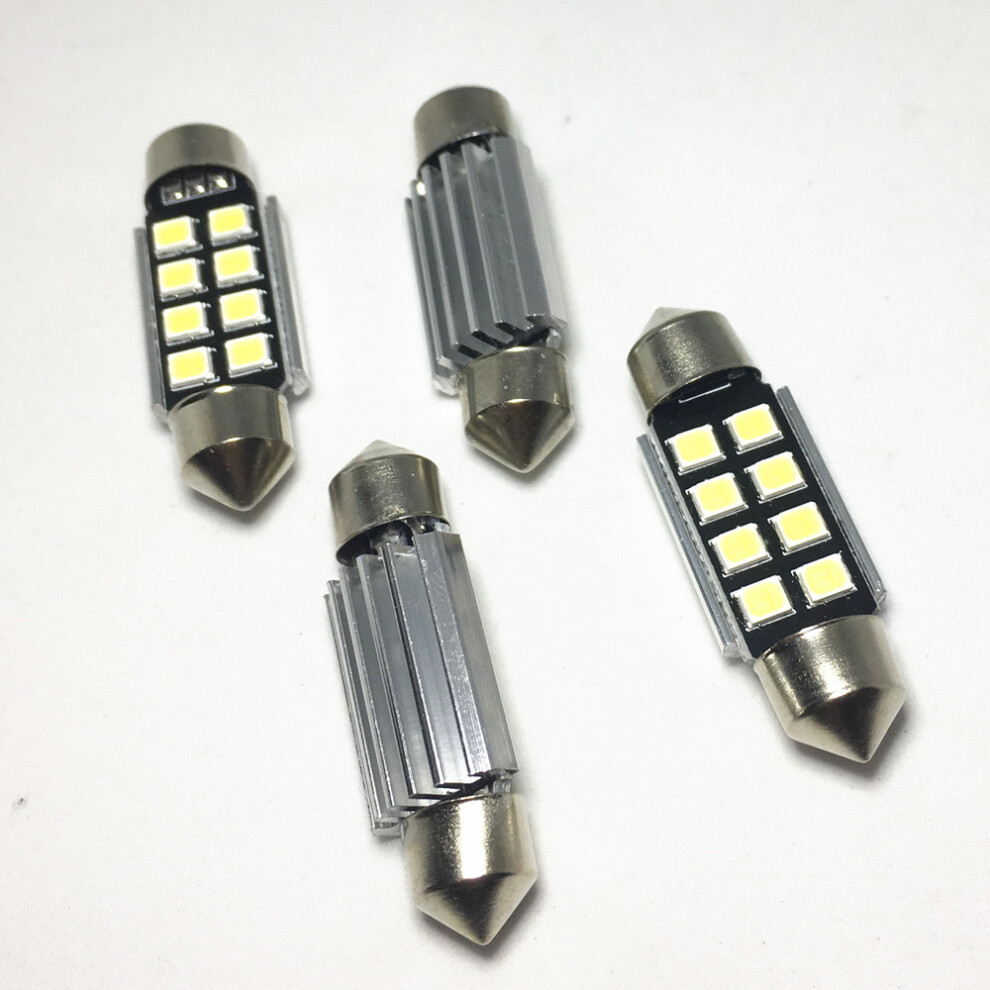 4Pcs Dome Car Lights 31Mm 36Mm 39Mm 41Mm Festoon 8 Smd Led Error Free 9158106962614