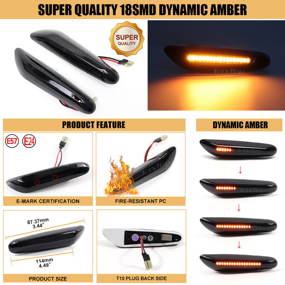 Led Dynamic Side Marker Mirror Indicator Lamp Flowing Water Turn Signal 9158106988775
