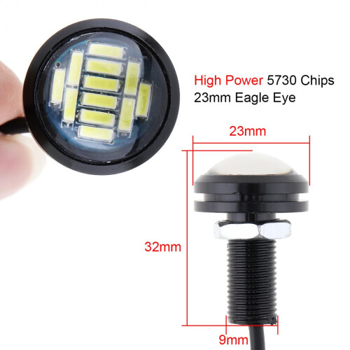 DC 12V 18W Eagle Eye LED 23mm Hawkeye Reverse Backup car light High Power 2