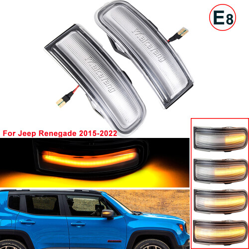 2PCS For Jeep Renegade 2015 2016-2022 Sequential Flash Side View Mirror 1